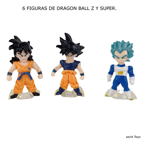 6 Mini Figuras De Dragon Ball Z. 4 A 6 Cms. Goku. Vegeta.
