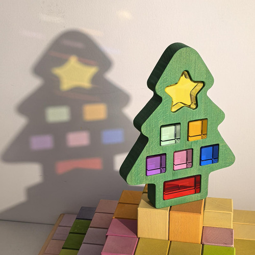 Bloques De Cubos De Acrílico Con Forma De De Navidad,