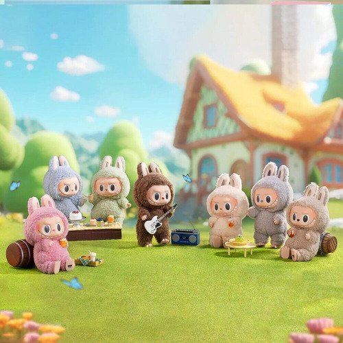 3 Pieces Mini Cute Labubu Monster Doll Macaron Keychain