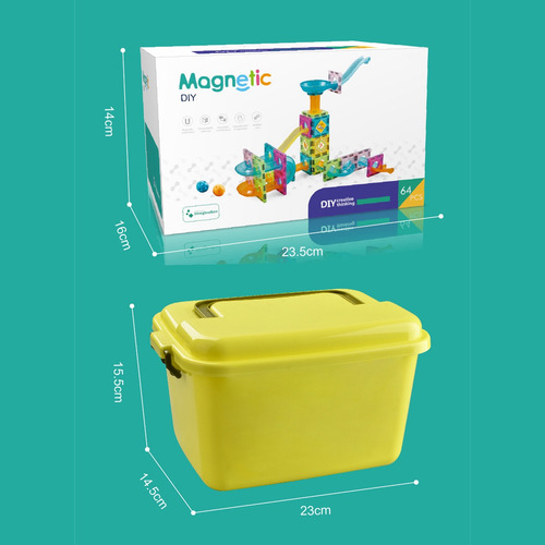 Bloques Magnéticos Con Toboganes 64 Piezas 64