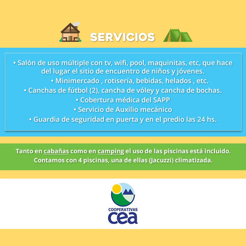Imagen 5 de 5 de Alquiler Temporada Atlantida - Cabañas Y Camping Cea