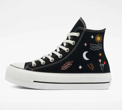 Converse negras top media ca?a