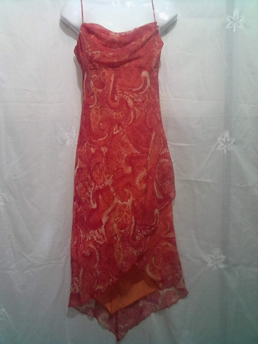 Vestido Coctel, Marca City Triangle, Naranja, Talla Chica 5