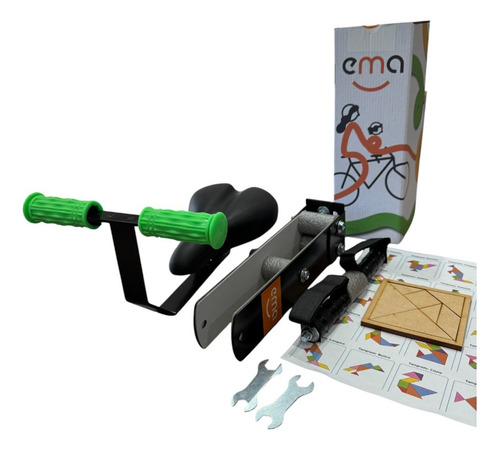 Silla Sillita Asiento Delantero Niños Rodado 29 Con Manillar Verde Lima