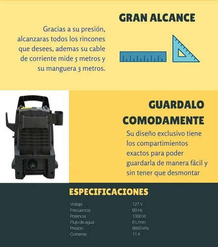 Imagen 5 de 8 de Hidrolavadora eléctrica Maxtool HIDRO-E-1350-MX gris de 1350W con 1400psi de presión máxima