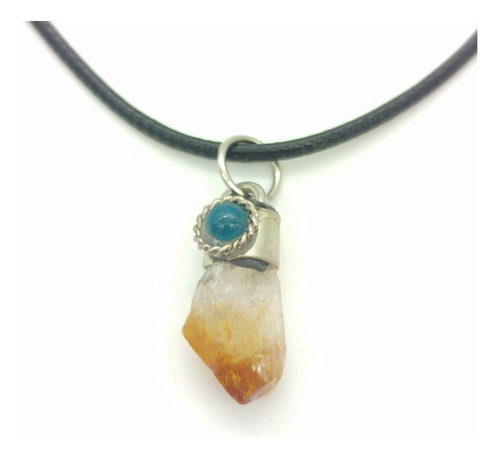 Amuleto Collar Piedra Cristal Citrino Abundancia, Proteccion
