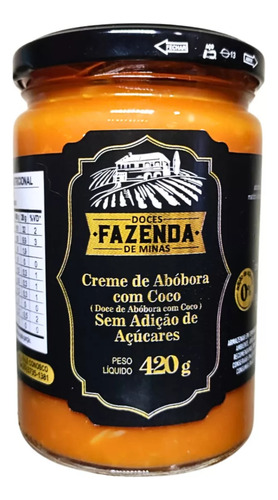 Doce De Abóbora Com Coco Cremoso Sem Açúcar 420g
