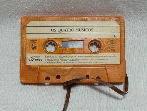 Tape Fita Cassete Quebrada Clássico Disney Os Quatro Músicos (Usado)