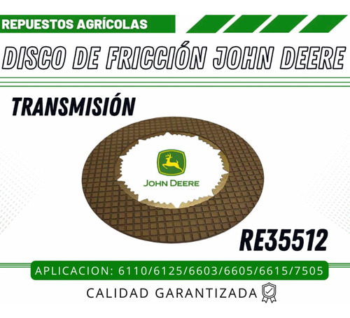 Disco De Fricción Tractor John Deere Re35512