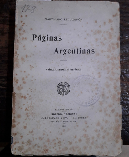 1454. Páginas Argentinas - Leguizamon, Martiniano