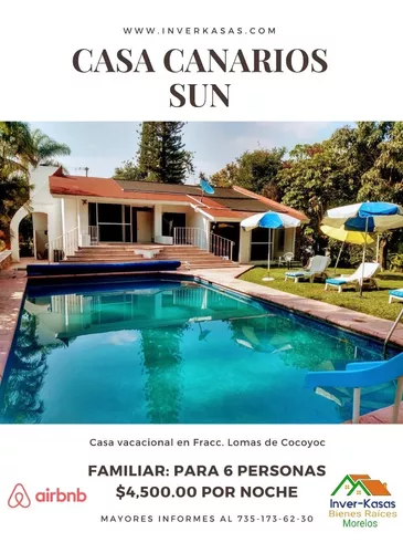 Se Renta Casa Canarios Sun En Lomas De Cocoyoc | MercadoLibre