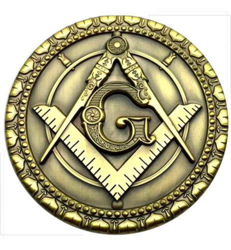 Emblema Adesivo Maçonaria Maçom Ouro Velho 3d Metal