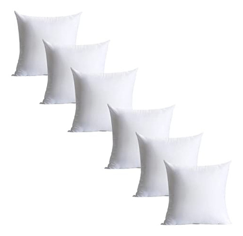 Calibrate Timing Insertos De Almohada De 18 X 18 Pulgadas, Juego De 6 Cojines Cuadrados Hipoalergénicos De Microfibra Cepillada