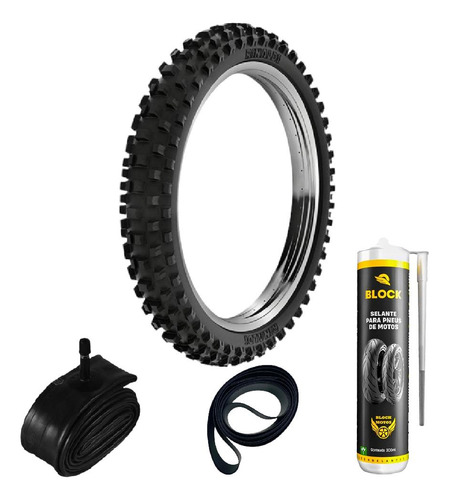 Kit Pneu 60/100-17 Sh31 Rinaldi + Câmara + Selante + Cinta