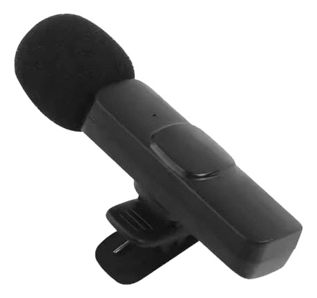 Micrófono De Solapa Inalámbrico Tipo C Smartphone K9 Negro