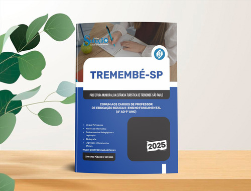 Apostila Concurso Comum Aos Cargos De Professor De Educação Básica Ii - Ensino Fundamental 6 Ao 9 Ano - Tremembé Sp 2025 - Editora Solução