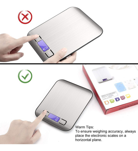 Báscula Cocina Digital Pantalla Lcd Acero De Alta Precisión