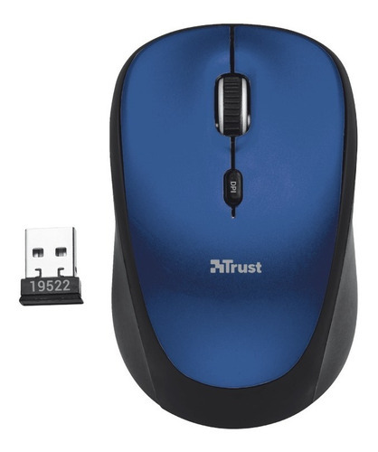 Mouse Trust Yvi Wireless Inalambrico Compacto 3 Colores Color Azul