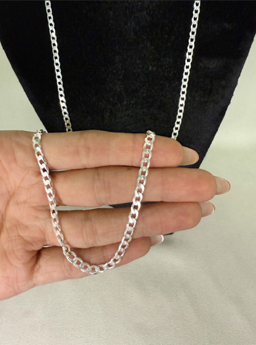 Cadena Dije Plata Fina 925 Gruesa Cubana Barbada Para Hombre 70 Cm De Largo 3 Mm Calibre 100 Collar Ideal Para Regalar En Ocasiones Especiales Como Cumpleaños Momentos Especiales