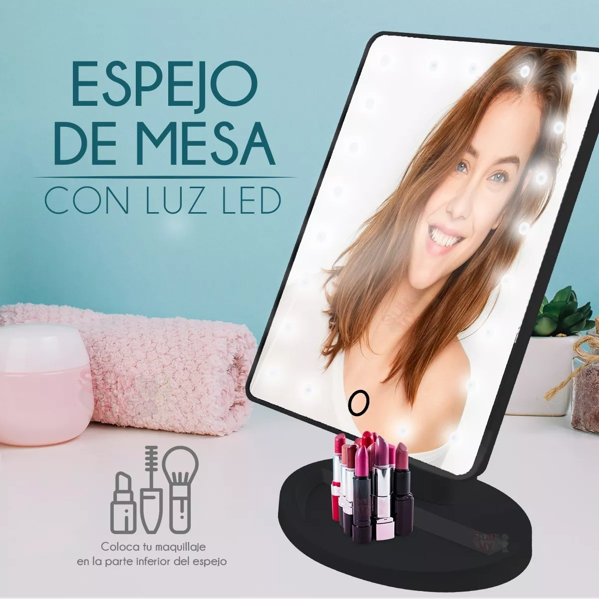 Segunda imagen para búsqueda de espejo con luz para maquillaje