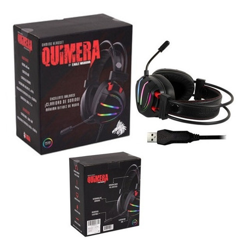 Audifonos Gamer Eagle Warrior Quimera Iluminacion Rgb Usb 