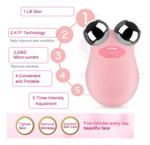 Tonificador Facial Microcorrientes Mini Recargable 5 Niveles