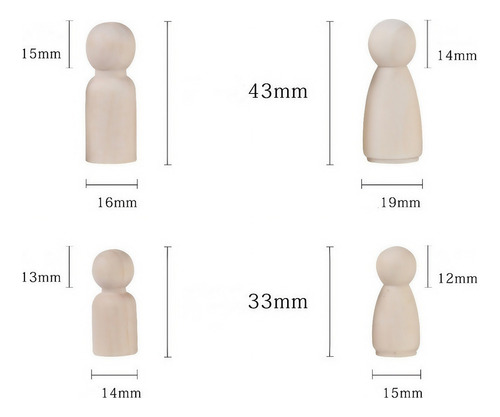 Juguetes De Muñeca De Madera Pintados Diy De 55 Piezas Para