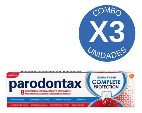 Pack X3 Paradontax Pasta Dental Protección De Encias 126g