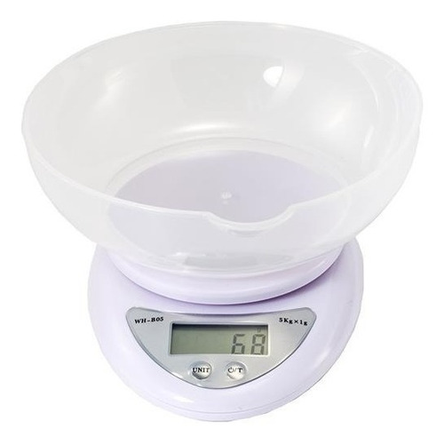 Pesa Digital Mini Gramera Recipiente Bowl Cocina 5 Kilos 1gr Blanca 5 Kg