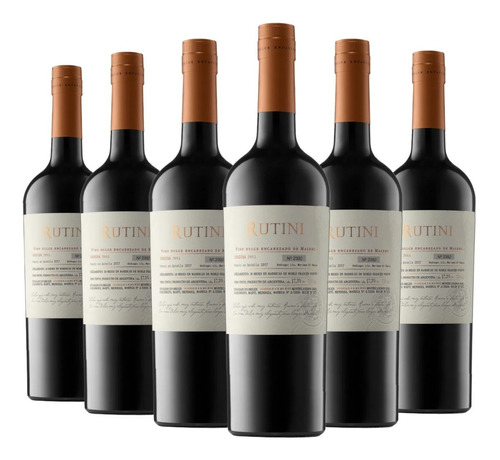 Vino Rutini Encabezado Dulce De Malbec Caja X 6 X 750ml.