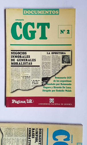 Semanario Cgt Nros 1, 2, 3 Y 4, Rodolfo Walsh, 1997