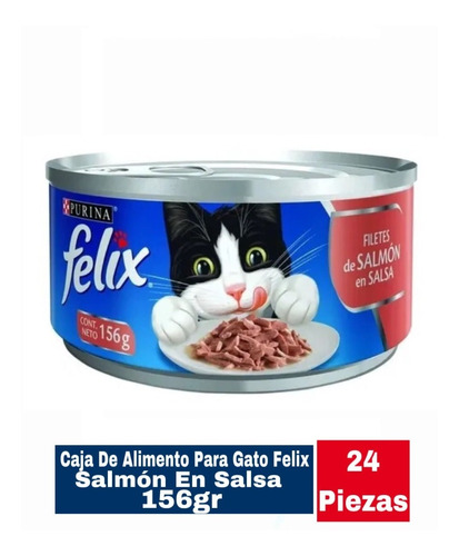 Caja De Alimento Para Gato Felix Salmón En Salsa 24 Piezas