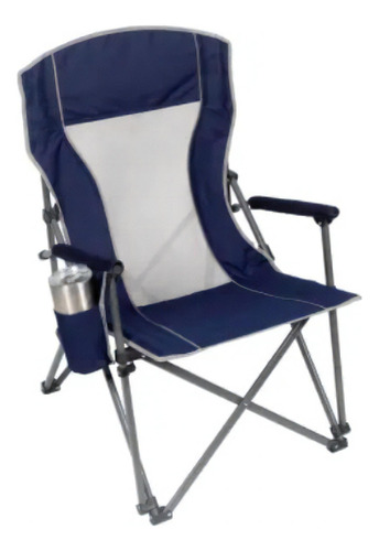 Silla Pleglable Para Camping Y Pesca Portavaso Color Azul