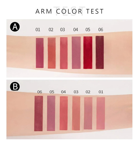 Set De Maquillaje De Lápiz Labial Líquido Mate De 6 Piezas
