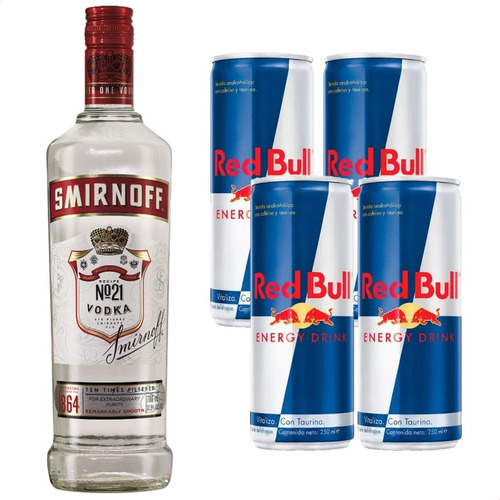 Vodka Smirnoff Original Premium + Red Bull Energizante X4