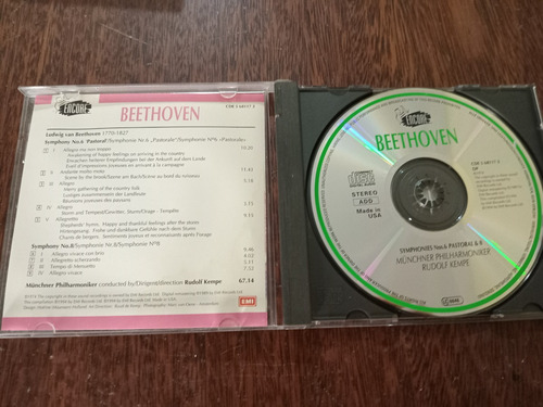 Cd Ludwig Van Beethoven Sinfonia 6 Pastora & 8 Rudolf Kempe (Usado)
