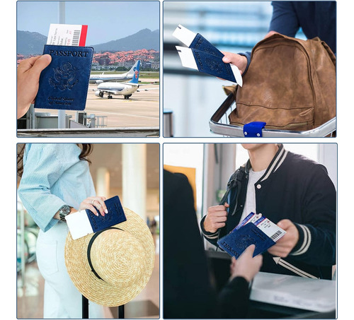 Porta Pasaporte Y Carnet De Vacunacion Kaoban Azul Marino