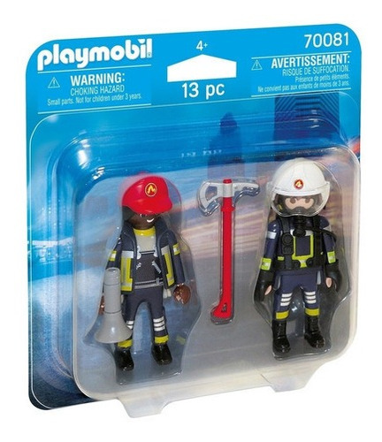 Bomberos Muñeco Figura Duo Pack Set De Playmobil 70081 Origi