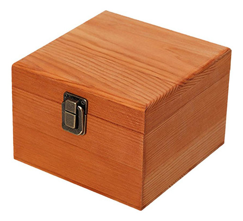 Nuevo Caja De Almacenamiento De Madera Marrón 14x14x10cm