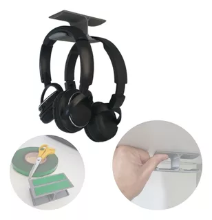 Suporte P/ Headset Duplo Organizador De Mesa Headphone Stand