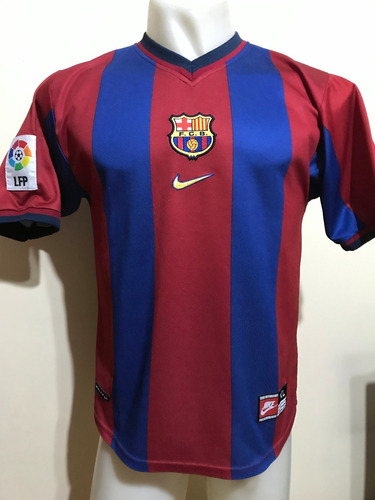 Camiseta Barcelona España 1998 1999 Figo #7 Portugal S Dama