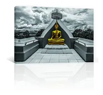 Comprar Cuadro Decorativo Canvas Zen Y Buda Estatua De Buda De Oro