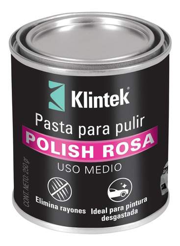 Polish Para Auto Rosa En Pasta Uso Medio 250 G Klintek 57086