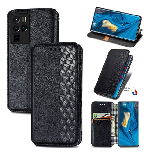 Funda Con Patrón De Cuadrícula 3d Para Zte Axon/nubia