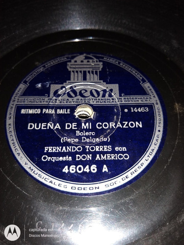 Pasta Fernando Torres Don Americo Odeon C124