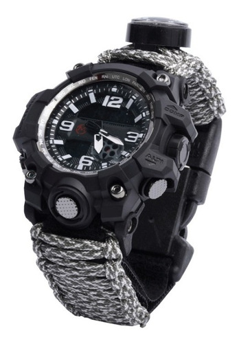 Reloj De Supervivencia Táctico Paracord 12 Dígitos Mendoza Color del fondo Negro