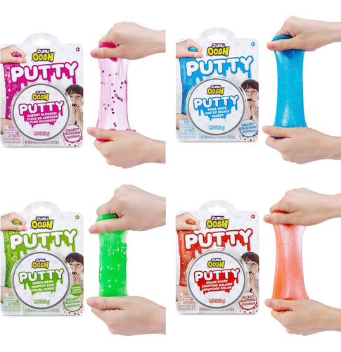 Oosh Putty 4 Pack Por Zuru, Gooey Slime Y Epic Stramar Slime