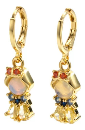 Aretes Colgantes Blancanieves Chapa De Oro