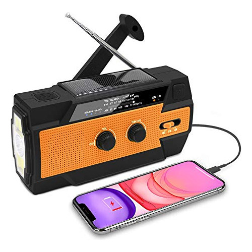 Emergency Radio Hand Crank Solar Powered Portable Am/fm...