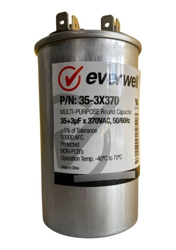 Capacitor  / Condesador Aire Acondicionado 35+3mfd 370v/440v